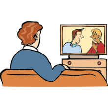 Leichte Sprache: Mann schaut Fernseher